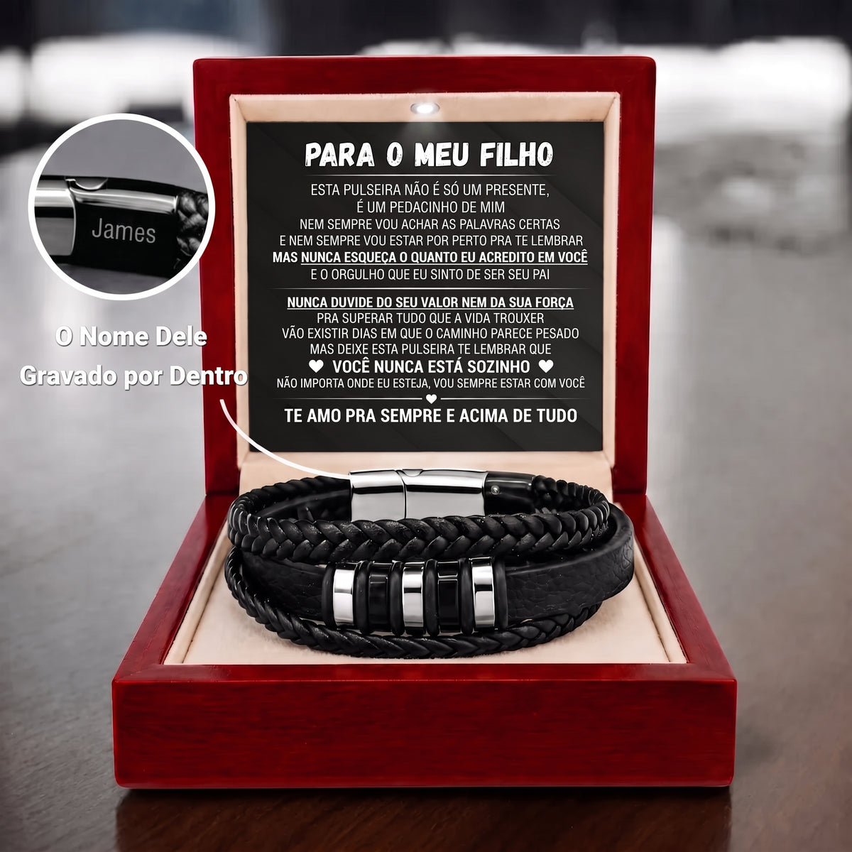 Para Meu Filho – Pulseira Nunca Sozinho
