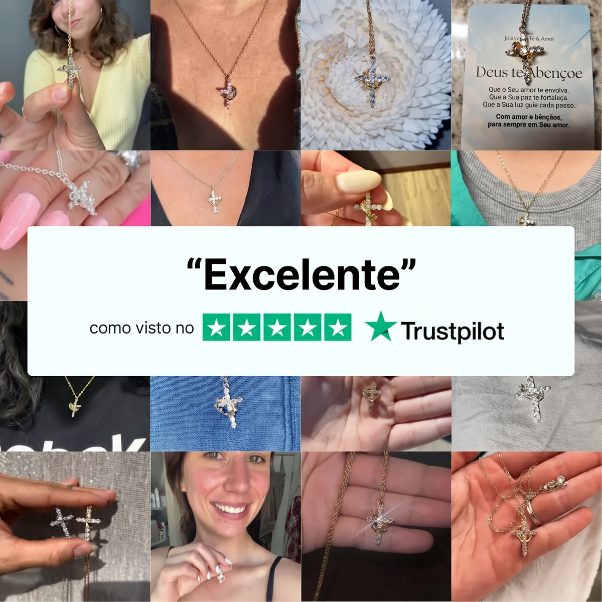 Colar Cruz da Fé com Coroa