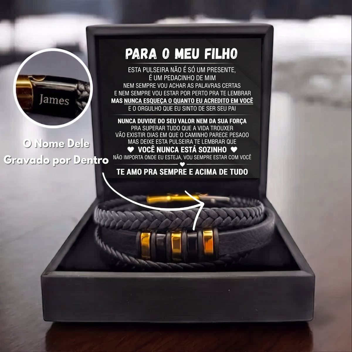 Para Meu Filho – Pulseira Nunca Sozinho